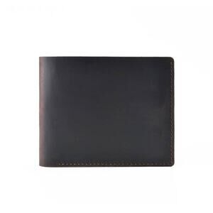 Handmade Black Genuine Leather Bifold Wallet | 6-Slot Card Holder